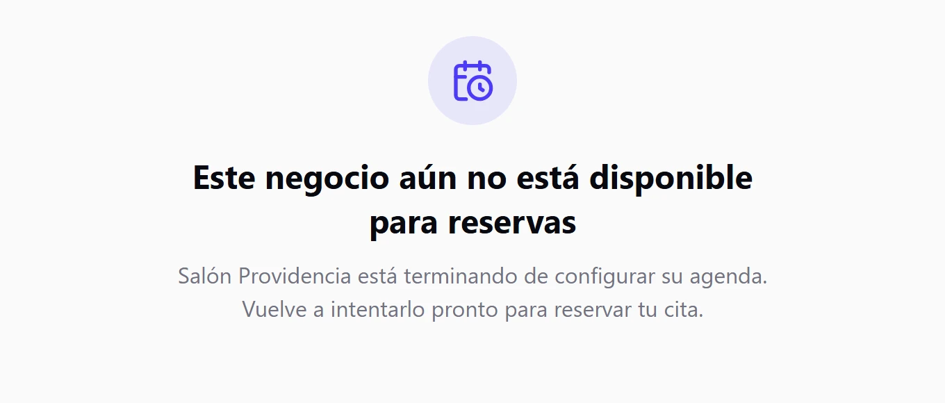 Aviso: Este negocio aún no está disponible para reservas